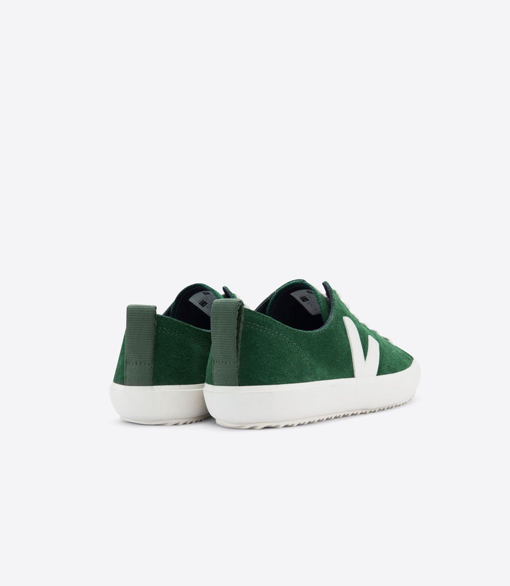 Veja Trainers Womens Green/White - Nova Suede - WBGZ-90173